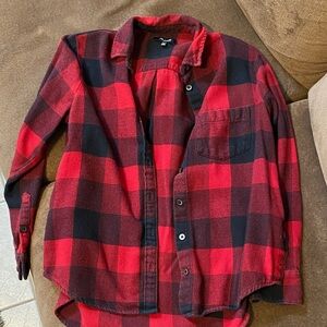 Madewell Red and Black flannel Shirt xxs